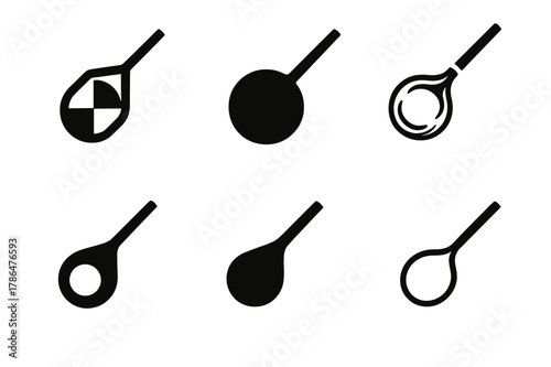 Craft Renaissance Logos. Craft renaissance. Icon set. Set Logo of Craft renaissance: glassblowing pipe with molten gather. harmonious logo variations of the