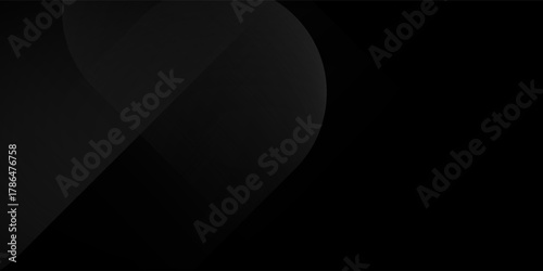 Dark black background abstract 3D geometric with wave effect decoration. Modern Trendy design in Vector Illustration