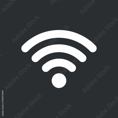 Wifi Vector Icon Design Wireless Connection Symbol Internet Network Isolated on Dark Background Stock Illustration 120 Characters