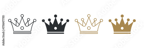 Crown vector design for royal elegant decoration with vintage style isolated on white background in clean composition