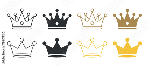 Crown vector design for royal elegant decoration with vintage style on transparent background in clean composition isolated