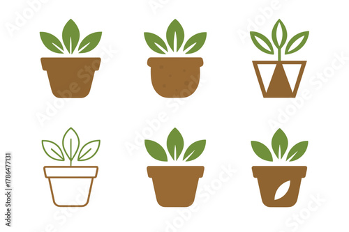 Ecological Logo Variations. Inspirational design with ecology materials trend. Icon set. Set Logo of Inspirational design with ecology materials trend: coconut