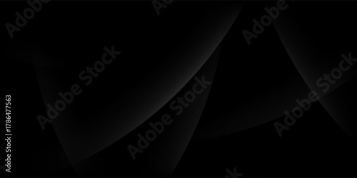 Black Abstract Curved Gradient Background with Smooth Flow. Suit for banner, web, brochure, pamflet and presentation