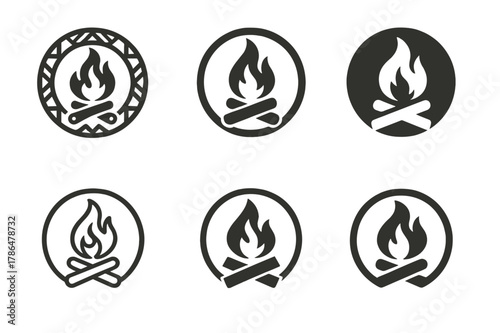 Sacred Sites Logos. The preservation of sacred sites in indigenous cultures. Set Logo of The preservation of sacred sites in indigenous cultures: ceremonial