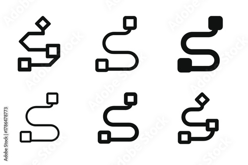 Task Breakdown Icons. Breaking large projects into smaller, manageable tasks. Icon set. Set Logo of Breaking large projects into smaller, manageable tasks: