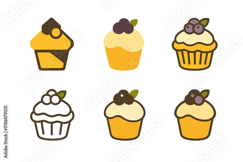 Village Festival Logos. A rural village festival with homemade jams and baked goods for sale. Set Logo of A rural village festival with homemade jams and baked