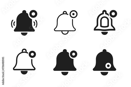 Microinteractions Icon Set. Microinteractions. Icon set. Set Logo of Microinteractions: notification bell ping. harmonious logo variations of the