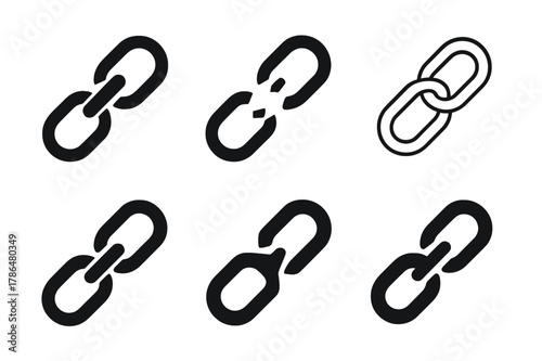 Revolutionary Emblem Variations. Revolutions that reshaped political landscapes. Set Logo of Revolutions that reshaped political landscapes: broken chain link.