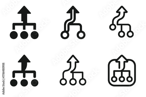 Career Plan Icon Grid. Creating an effective career development plan. Icon set. Set Logo of creating an effective career development plan: flowchart showing