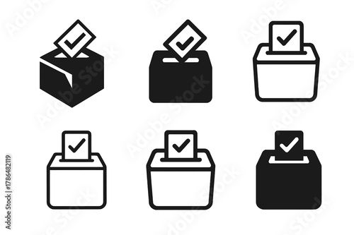 Revolutionary Logo Collection. Revolutions that reshaped political landscapes. Set Logo of Revolutions that reshaped political landscapes: ballot box with