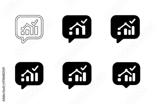 Political Logo Variations. Political communication. Set Logo of Political communication: public opinion poll chart. Icon set. harmonious logo variations of the