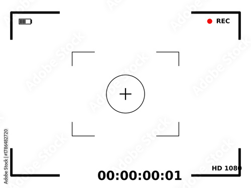 vector volume control panel with buttons, background for cinematic production with camera photo view and zoom exposure overlay shows blank electronic display camcorder shutter, vector volume knob, 