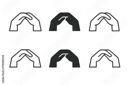 Teen Support Logos. Supporting teens through family transitions. Set Logo of supporting teens through family transitions: two hands forming a bridge of trust.