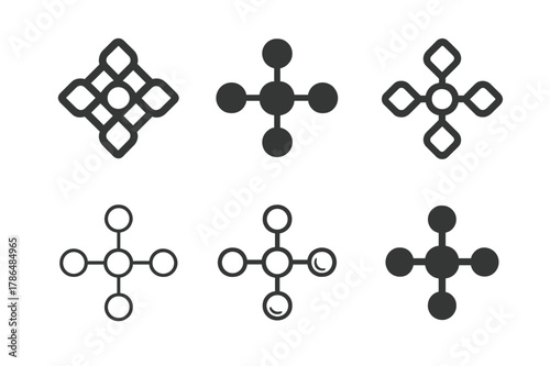 Digital Marketing Logos. Digital marketing strategies in the modern world. Icon set. Set Logo of Digital marketing strategies in the modern world: social media