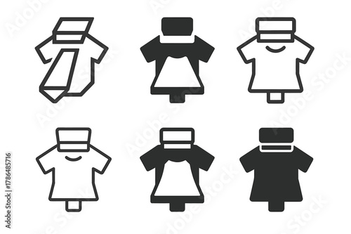 Screen Printing Logos. Screen printing. Set Logo of Screen printing: T-shirt on platen. Icon set. harmonious logo variations of the same emblematic concept,