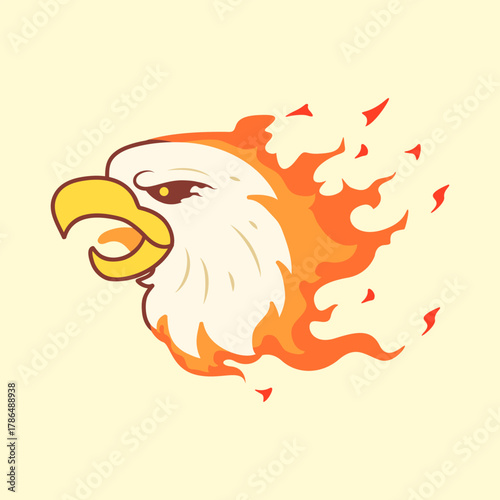 Fiery Hawk Flying with Flame Body