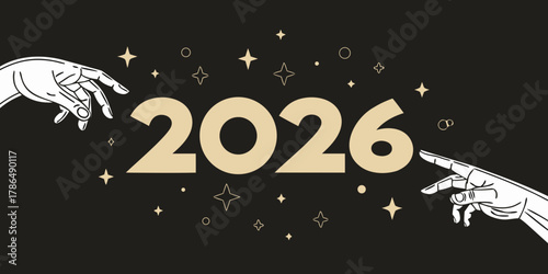 the creation of 2026: a celestial touch illustration design.