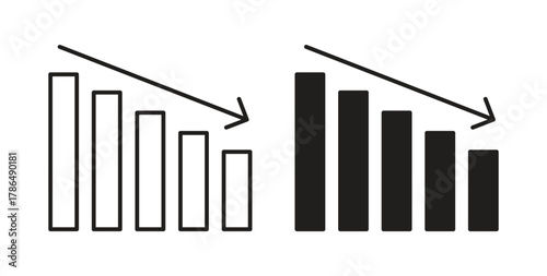 Chat arrow down icon with line and silhouette versions.
