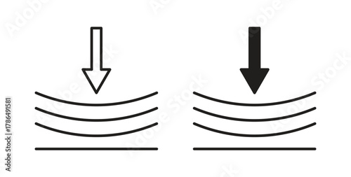 Compress icon with line and silhouette versions.