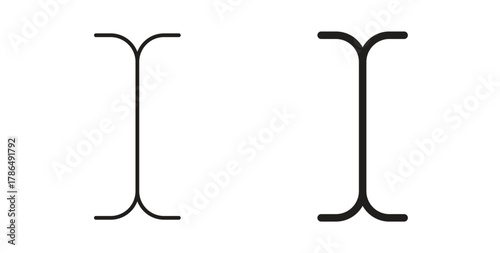 Cursor text icon with line and silhouette versions.