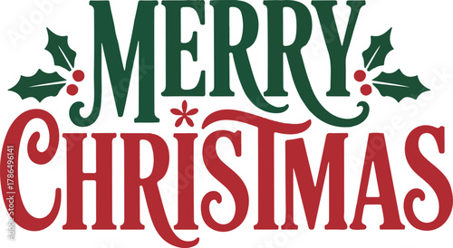 Elegant Merry Christmas sign in golden calligraphy vector style