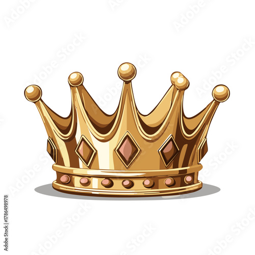 Gilded Royal Crown with Jewels and Ornate Design