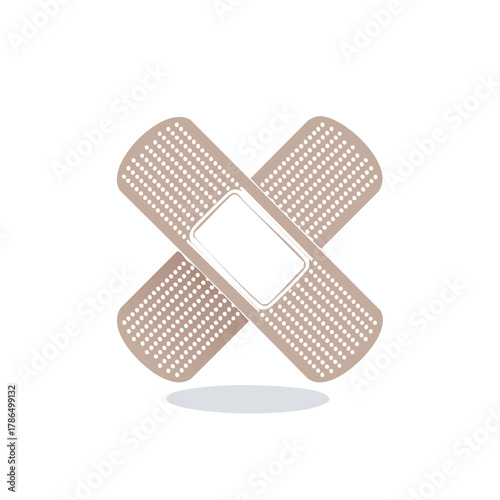 Crossed Beige Bandages: Medical Adhesive Strips for Wound Care and First Aid