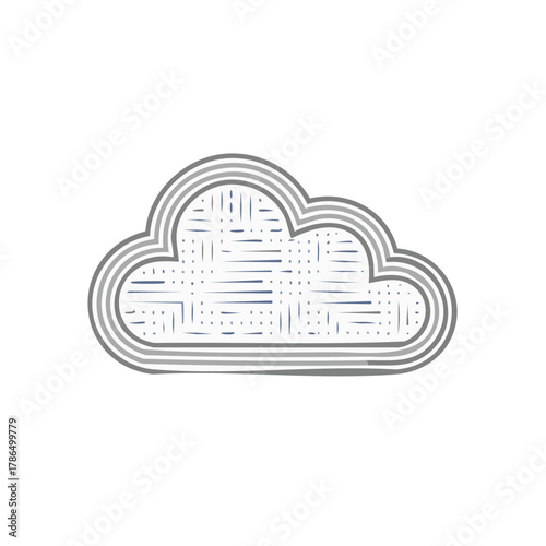 Stylized cloud icon with a textured fill and concentric outline