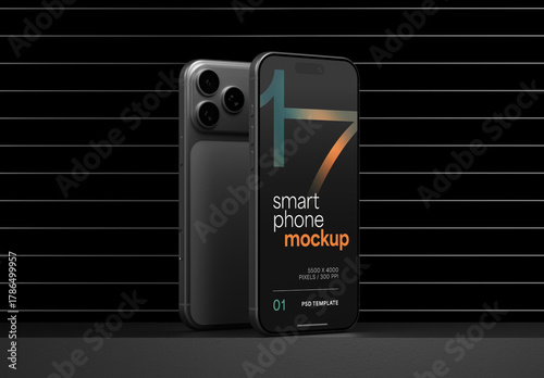 Dark Smartphone Mockup for App UI Designs