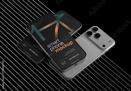 Dark Smartphone Mockup for App UI Designs