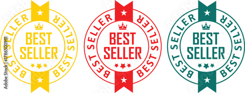 Premium Bestseller Award Label – Modern Product Recognition Vector Emblem