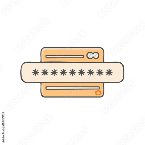 Password protected credit card icon for online security and financial safety concept.