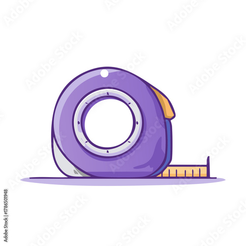 Cartoon Measuring Tape With Yellow Ruler Extended