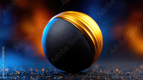 Floating matte black sphere...