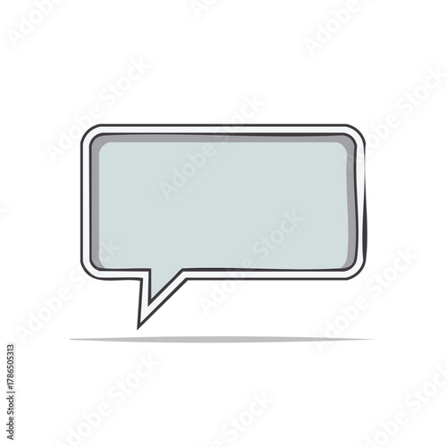Hand drawn speech bubble with empty space for text message or communication.