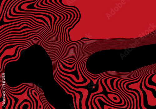 Psychoactive flow that models the distortion of spacetime in a two-color minimalistic palette. Eps 10