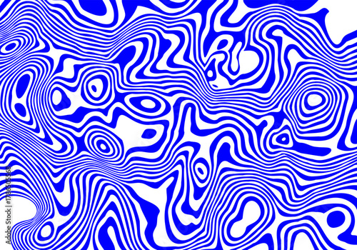 Captivating optical effect of blue lines bending and creating a sensation of surrealistic motion. Eps 10