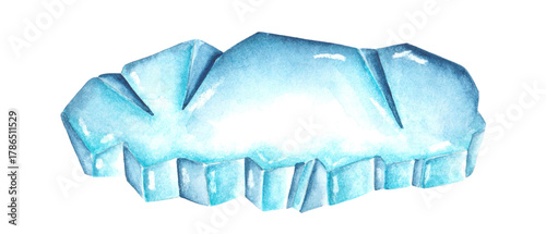 Tableau sur toile Ice floe watercolor illustration