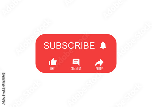 Like Share Subscribe Button Icons Set PNG Illustration