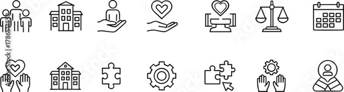 Business, teamwork, community, charity, justice, productivity, organization, innovation, leadership, flat vector illustration