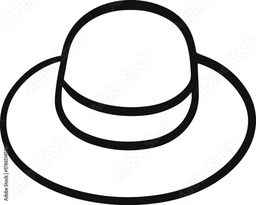 Hand Drawn Summer Beach Hat Icon Vector