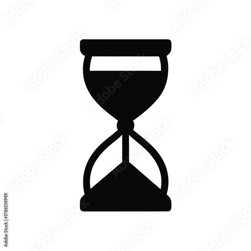 Sandglass silhouette for measuring time through passage of grains sand clock