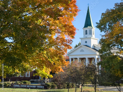 United Methodist Church in Carmel, Indiana in the fall