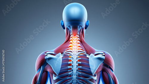 Human anatomy muscular skeletal system neck pain image