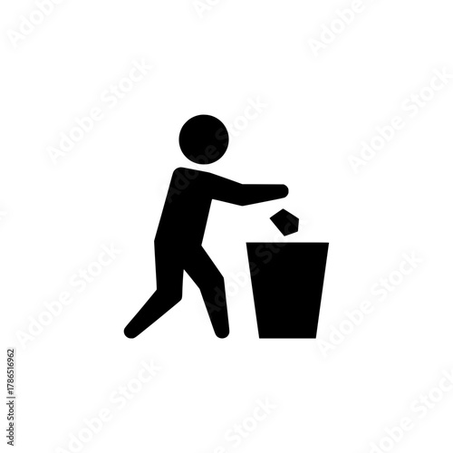 Dispose of Trash Icon | Cleanliness Symbol Vector