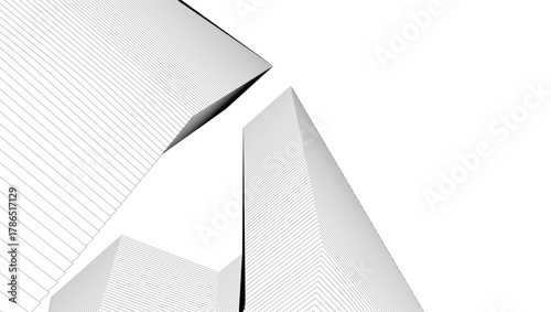 architecture geometric background, abstract lines 3d