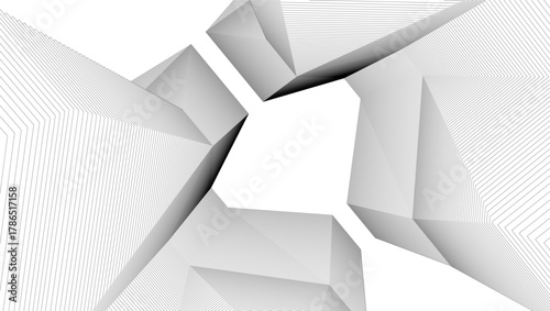 architecture geometric background, abstract lines 3d