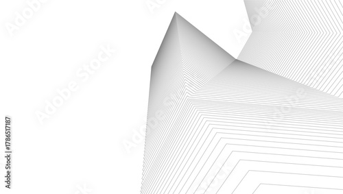 architecture geometric background, abstract lines 3d