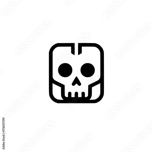 Modern Geometric Skull Logo