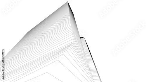 architecture geometric background, abstract lines 3d